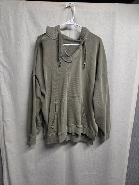 aerie Tops - aerie Olive Green Distressed Hoodie
